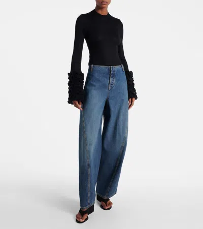 Alaïa Alaia Women Ruffled Sweater In Black