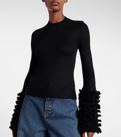 Alaïa Alaia Women Ruffled Sweater In Black