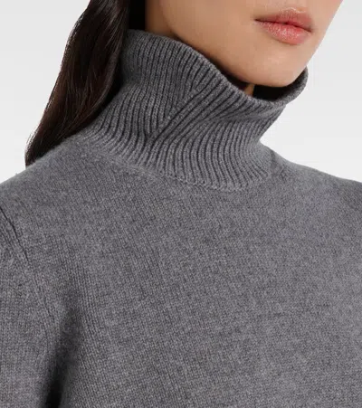 Alaïa Cropped Cashmere-blend Turtleneck Top In Gray