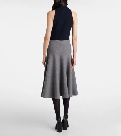 Alaïa Womens Gris Chine Low-rise Knitted Mohair-wool Circle Midi Skirt In Gray