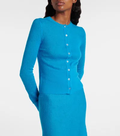 Alaïa Mohair And Wool-blend Cardigan In Blue