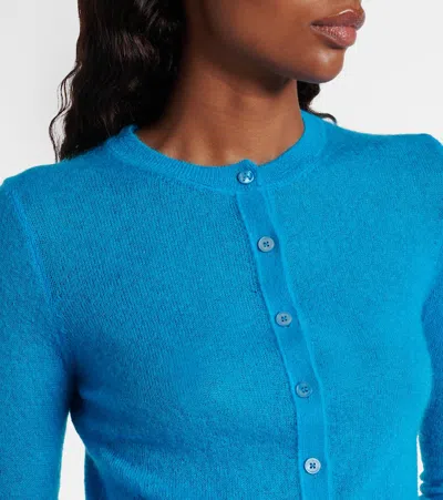 Alaïa Mohair And Wool-blend Cardigan In Blue