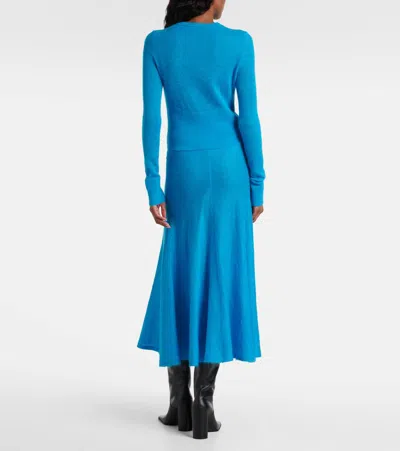 Alaïa Mohair And Wool-blend Cardigan In Blue