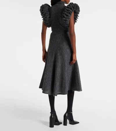 Alaïa Alaia Gonna Gray Midi In Mohair Women In Gray