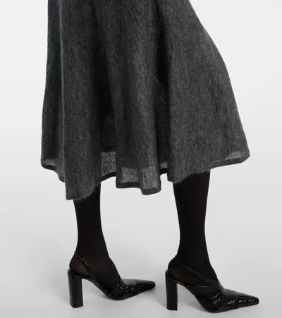 Alaïa Alaia Gonna Gray Midi In Mohair Women In Gray