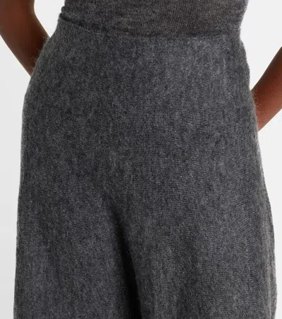 Alaïa Alaia Gonna Gray Midi In Mohair Women In Gray