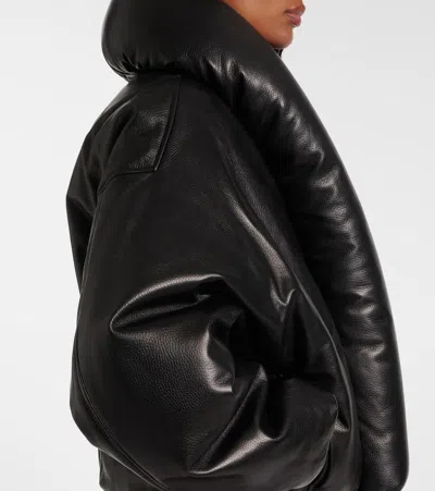 Alaïa Taffeta Padded Bomber Jacket In Black