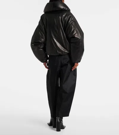 Alaïa Taffeta Padded Bomber Jacket In Black