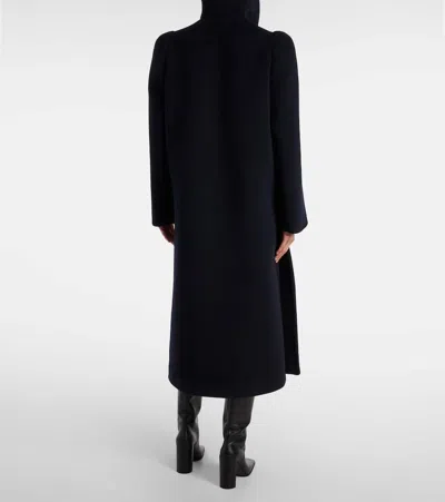 Alaïa Asymmetric Wool Coat In Blue