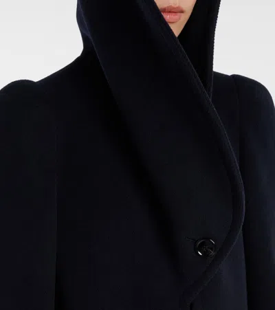 Alaïa Asymmetric Wool Coat In Blue