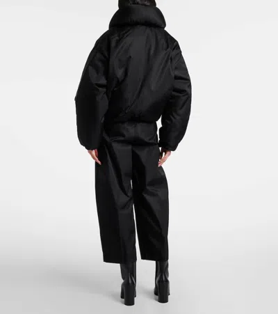 Alaïa Taffeta Padded Bomber Jacket In Black