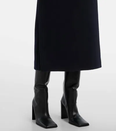 Alaïa Asymmetric Wool Coat In Blue