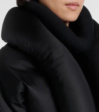 Alaïa Taffeta Padded Bomber Jacket In Black