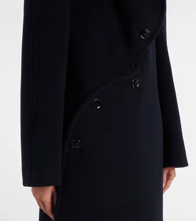 Alaïa Asymmetric Wool Coat In Blue