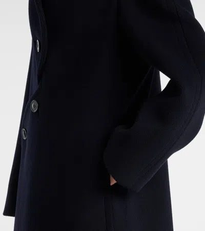 Alaïa Asymmetric Wool Coat In Blue