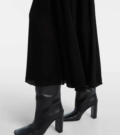 Alaïa Alaia Abito In Jersey Fluido Con Cuore In Black