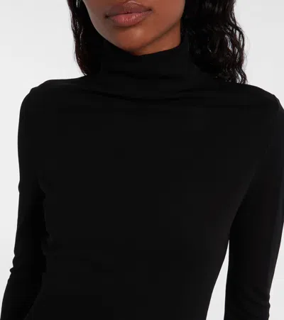 Alaïa Alaia Abito In Jersey Fluido Con Cuore In Black