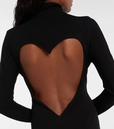Alaïa Alaia Abito In Jersey Fluido Con Cuore In Black