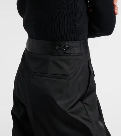 Alaïa Cropped High-rise Satin Tapered Pants In Black