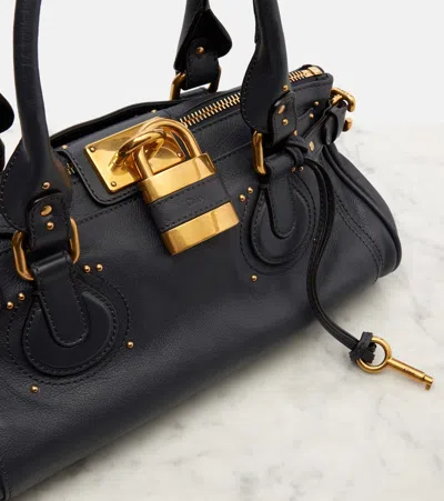 Chloé Womens Paddington Padlock Leather Shoulder Bag Kohl Brown In Black