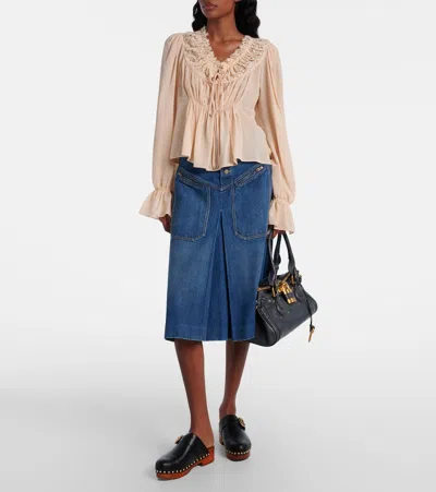 Chloé Womens Paddington Padlock Leather Shoulder Bag Kohl Brown In Black