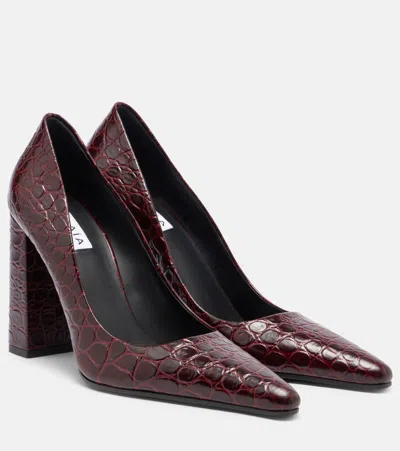 Alaïa Show Pointed Toe Lizard Embossed Pump In Animal Print