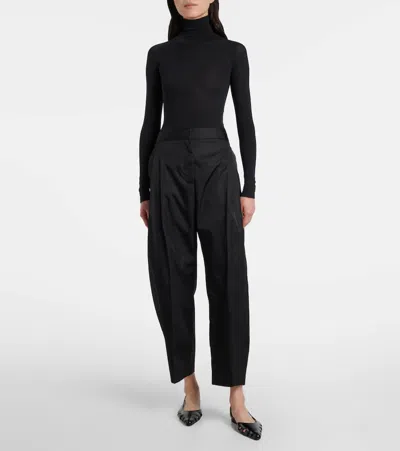 Alaïa Croc-effect Leather Slingback Flats In Black