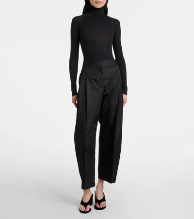 Alaïa Thong Mules With Wedge In Black Velvet In Black