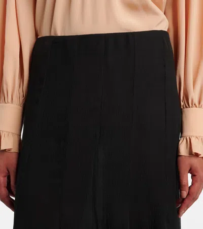 Chloé Maxi Skirt With Sheer Overlay And Flowy Design In Black