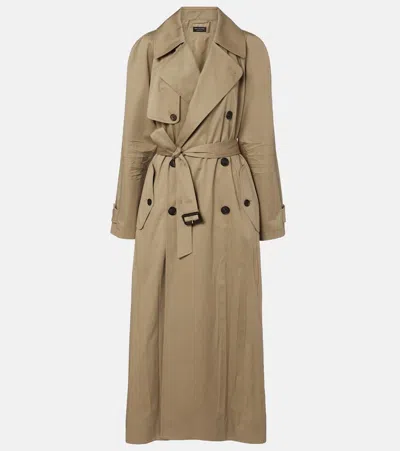 Balenciaga Cocoon Cotton Twill Trench Coat In Multi