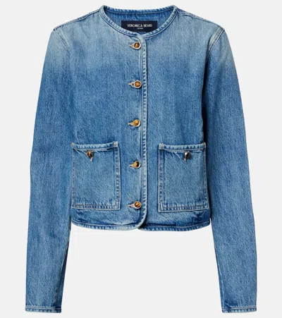 Veronica Beard Brandy Tailored Denim Jacket In Blue
