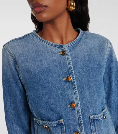 Veronica Beard Brandy Tailored Denim Jacket In Blue