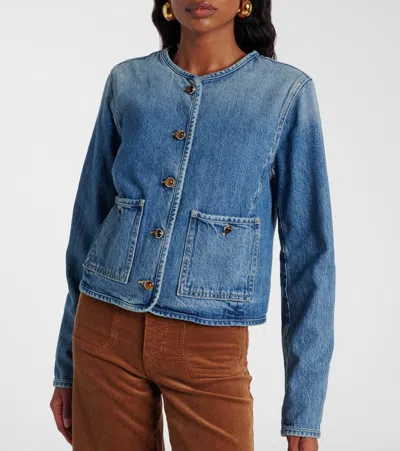 Veronica Beard Brandy Tailored Denim Jacket In Blue