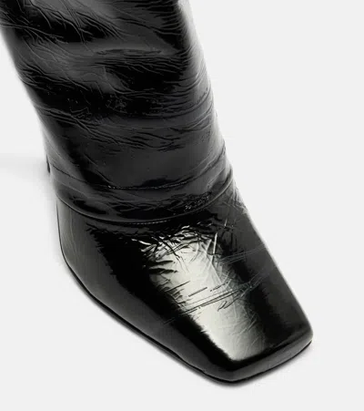 Givenchy Sliced Square Patent Leather Ankle Boots In Black