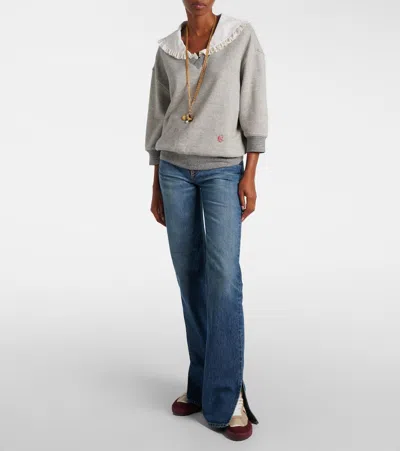 Chloé Kick Mixed Leather Retro Low-top Sneakers In Burgundy