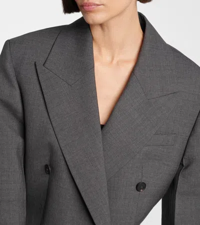 Rohe Hourglass Double-breasted Wool Blazer In Black