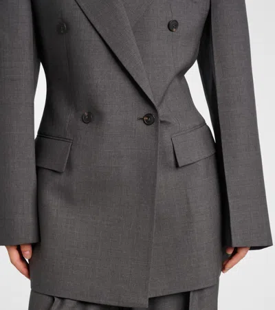 Rohe Hourglass Double-breasted Wool Blazer In Black