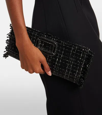 Roger Vivier Pilgrim Mini Sequined Clutch In Black