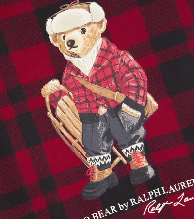 Polo Ralph Lauren Polo Bear Checked Cotton Jersey T-shirt In Multi