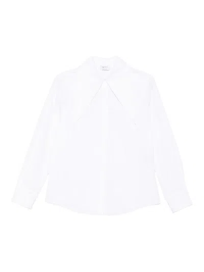 Alexander Mcqueen Cotton Shirt With Oversized Collar In White