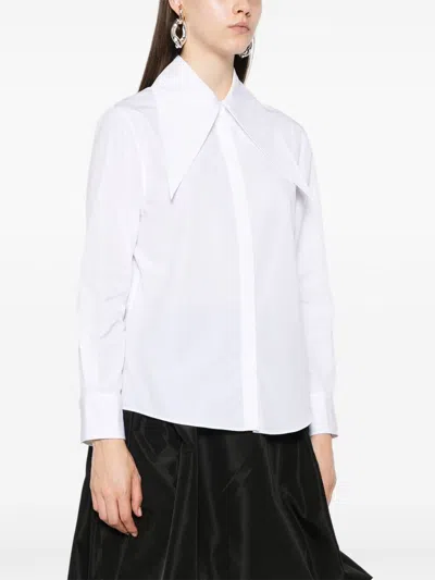 Alexander Mcqueen Cotton Shirt With Oversized Collar In White