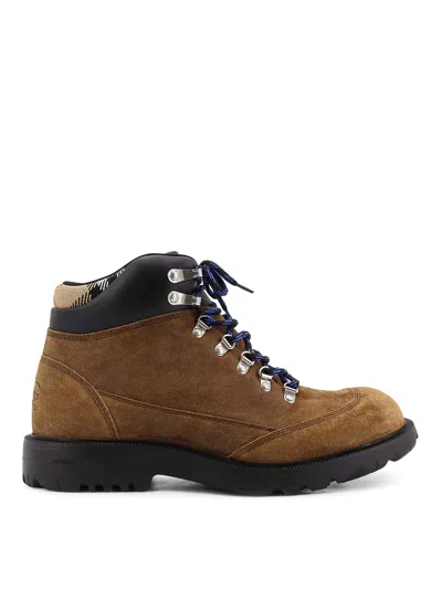 Burberry Moor Suede Lace-up Hiking Boots In Brown