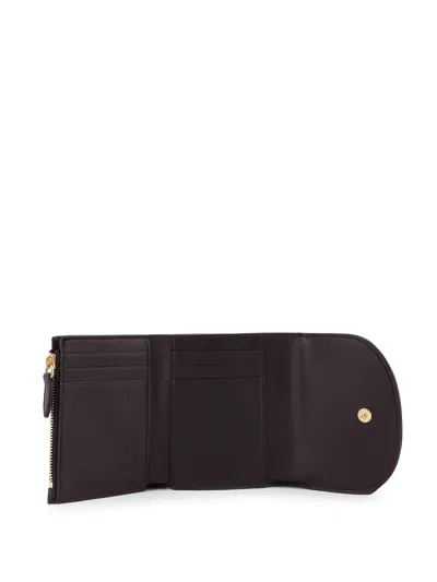 Burberry Compact Wallet With Leather Inserts In Check Pattern In Green