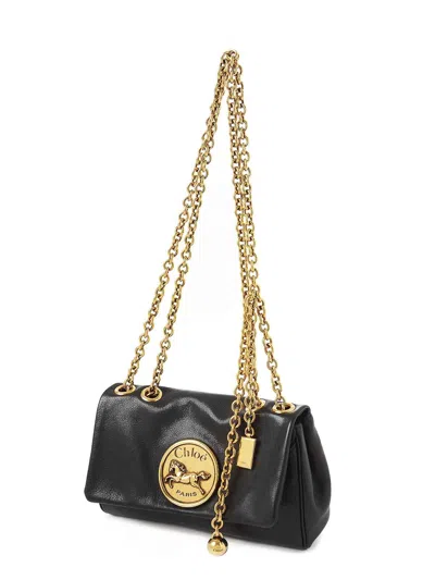 Chloé Chloe Small Heritage Shoulder Bag In Grained Leather In Black