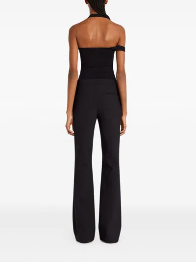 Courrèges Black Asymmetric Top With Logo Courreges In Black