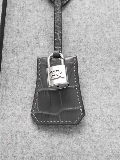 Ermanno Scervino Structured Shopper Bag With Crocodile-embossed Accents In Gray