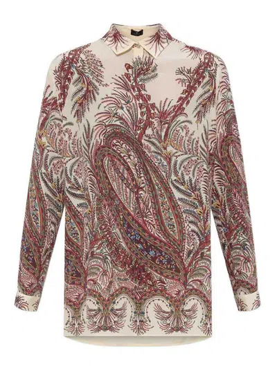 Etro Paisley Print Silk Shirt With Collared Neck In Multi