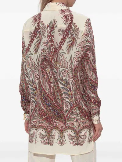 Etro Paisley Print Silk Shirt With Collared Neck In Multi