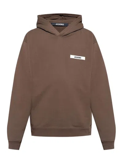 Jacquemus Le Hoodie Gros Grain In Brown