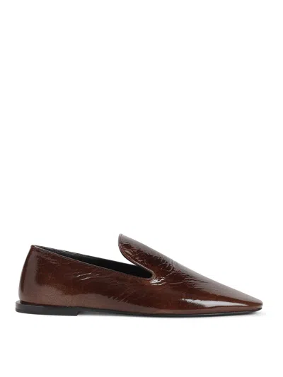Jil Sander Squared Toe Loafer In Dark Earth In Brown